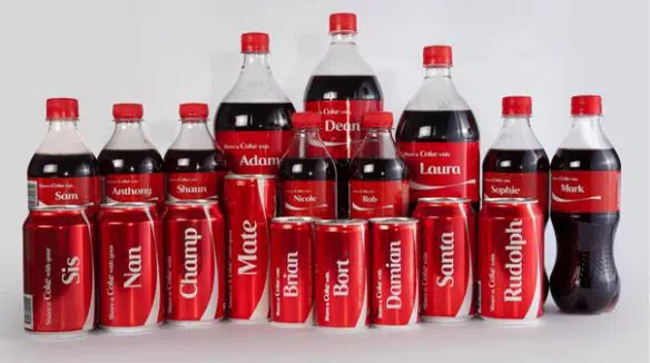 Image from Coca-Cola Australia's share a Coke campaign