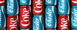 Coke Chester Soda Cans - Branding Services