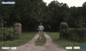 Forest Gump running very fast