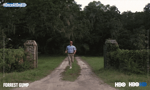 Forest Gump running very fast