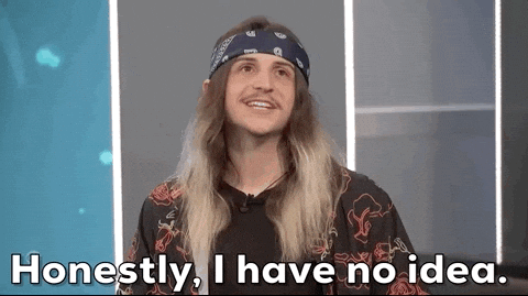 Confused man with long hair